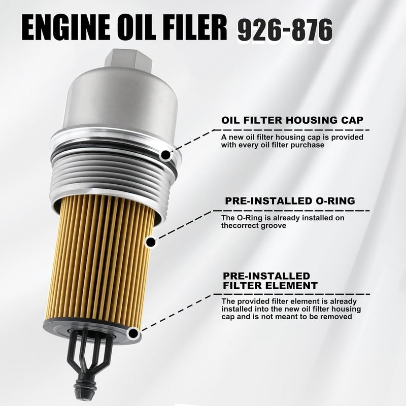FARLEYO 68191350AA Aluminum Oil Filter Housing Cover Compatible with Jeep Chrysler Dodge Ram Vehicle 1500 Cherokee Wrangler Charger Durango 3.6L V6 Replace# 917-190 68191349AC - Image 4